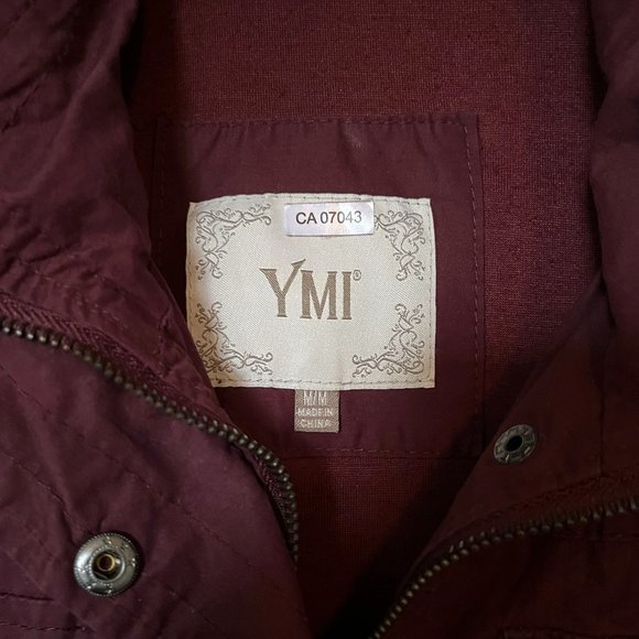 Boho Cinch Waist hooded Cotton Jacket - Burgundy/Maroon (Size Medium/8-10) - Picture 3 of 4